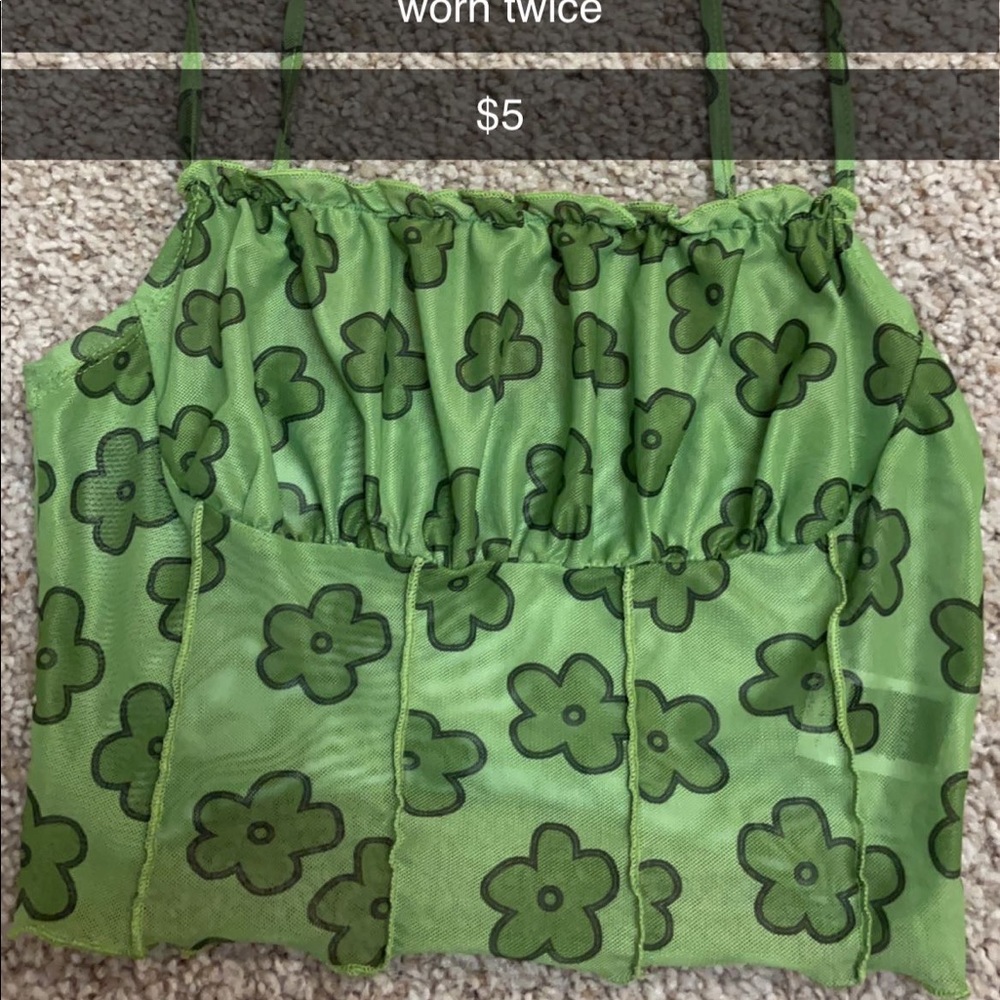 Shein Flower Mesh Crop top